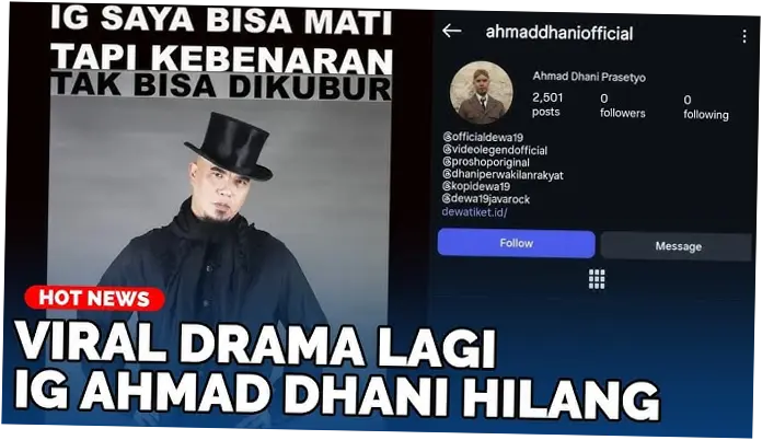 Instagram Hilang, Ahmad Dhani Sebut Ada yang Takut