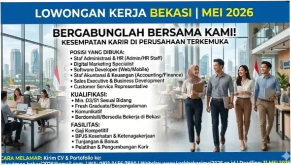 Lowong Kerja Mei 2026 di Bogor, Posisi Brand Manager dengan Gaji Rp 10 Juta