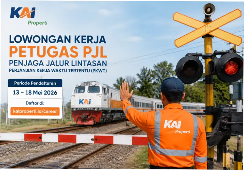 Lowongan Kerja di KAI Properti: Posisi Petugas Penjaga Pintu Perlintasan, Lulusan SMA