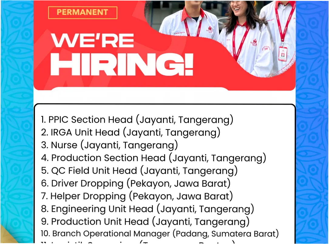 Lowongan Kerja di PT Mayora Indah Tbk Mei 2026, Minimal Lulusan D4