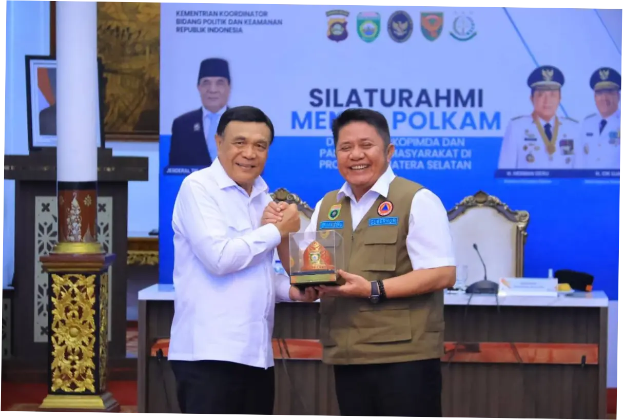 Menko Polkam Temui Tokoh Masyarakat Sumsel, Gubernur Herman Deru Perkuat Sinergi