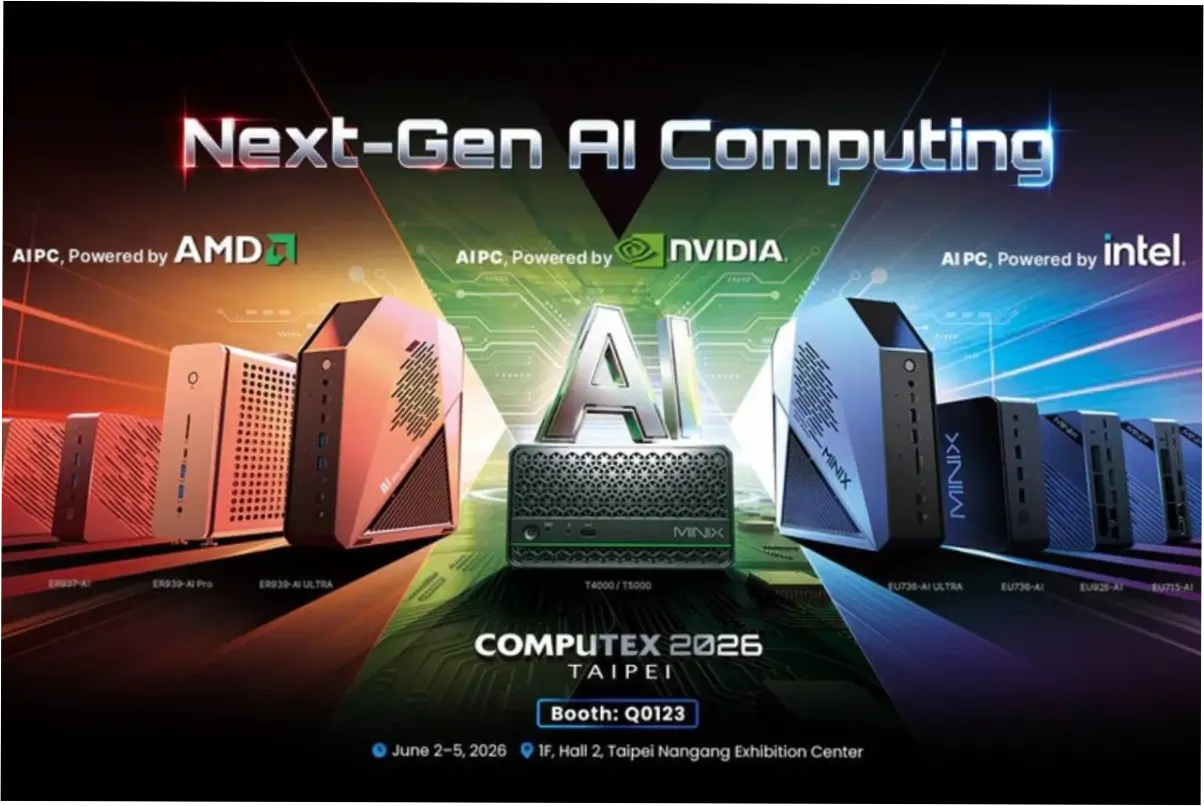 Minix Tampil di Computex Taipei 2026 dengan Deretan Mini PC AI Berbasis Nvidia, Intel, dan AMD