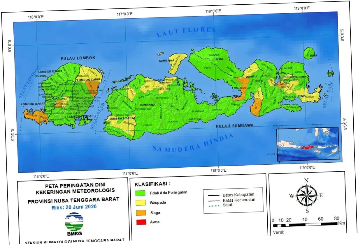 Dipicu El Nino, 5 Daerah di NTB Berstatus Siaga Kekeringan