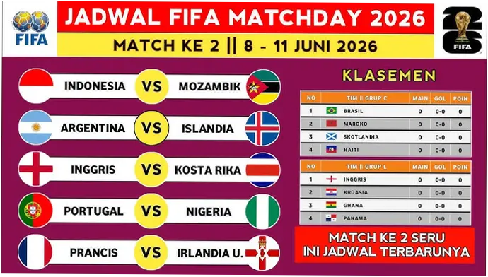 Jadwal FIFA Matchday 2026 Hari Ini: Timnas Indonesia vs Mozambik, Menang Lagi?