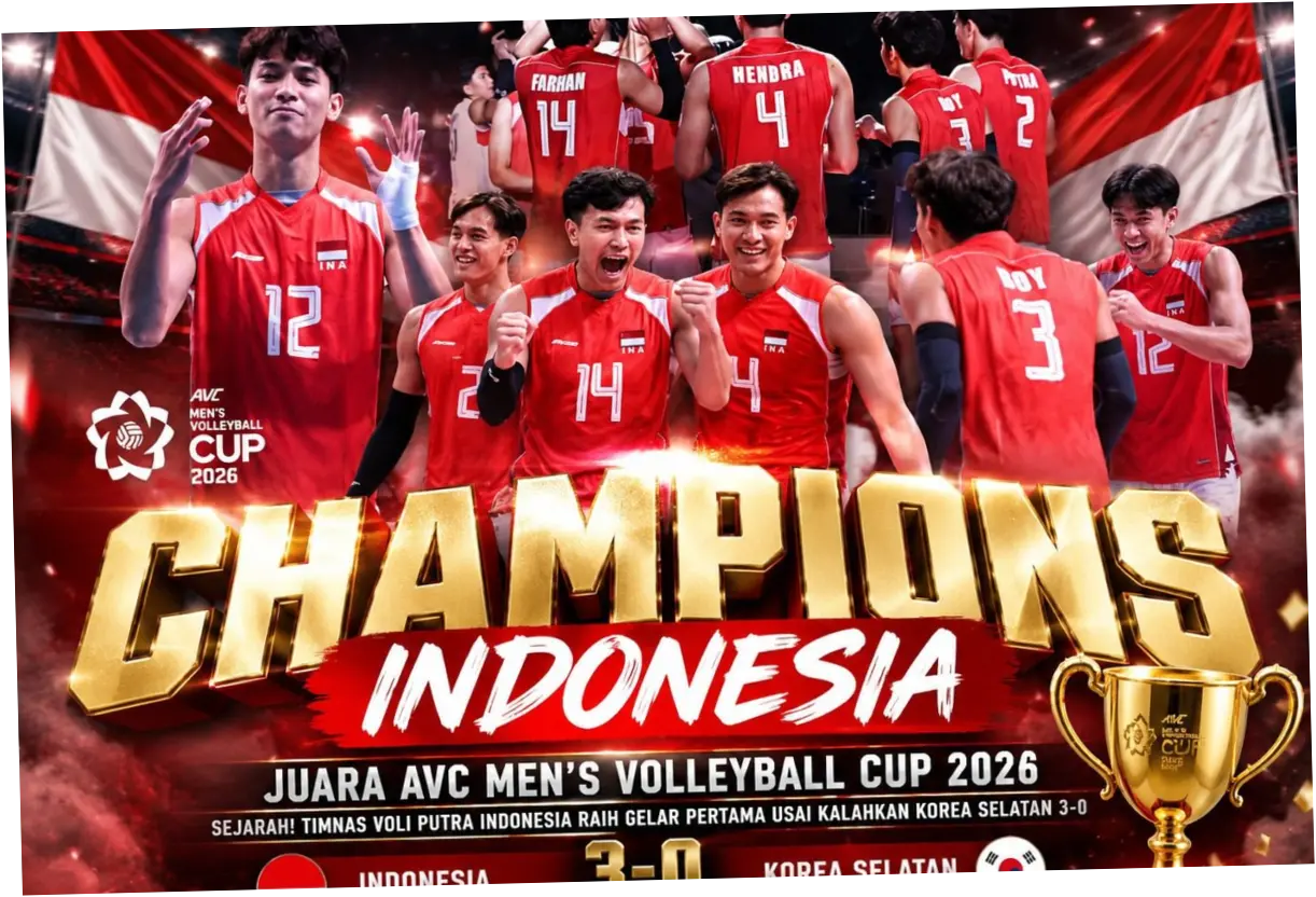 Timnas Voli Putra Indonesia Raih Juara AVC Men's Cup 2026 dan Naik ke Posisi 43 Ranking FIVB