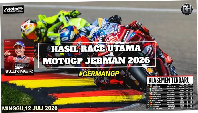 Hasil MotoGP Jerman 2026 dan Klasemen Hari Ini: Marc Marquez Dekati Jorge Martin