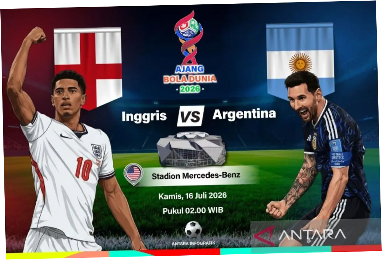 Pertandingan Inggris vs Argentina di Semifinal Piala Dunia 2026
